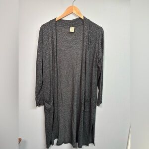 Faded Glory Gray Cardigan Sweater Open Front